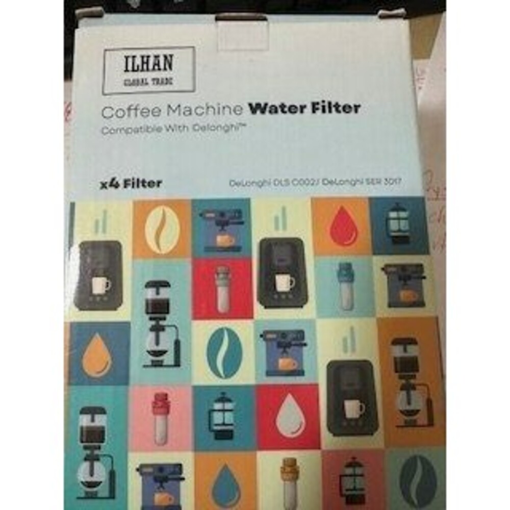 4-Pack Ilhan Coffee Machine Water Filter for Delonghi